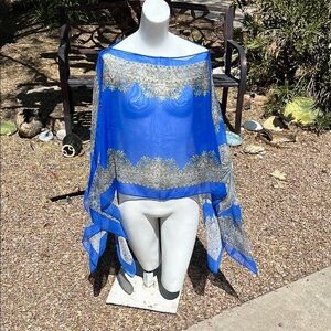 Blue and Silver Paisley Kimono OS Jack & Missy